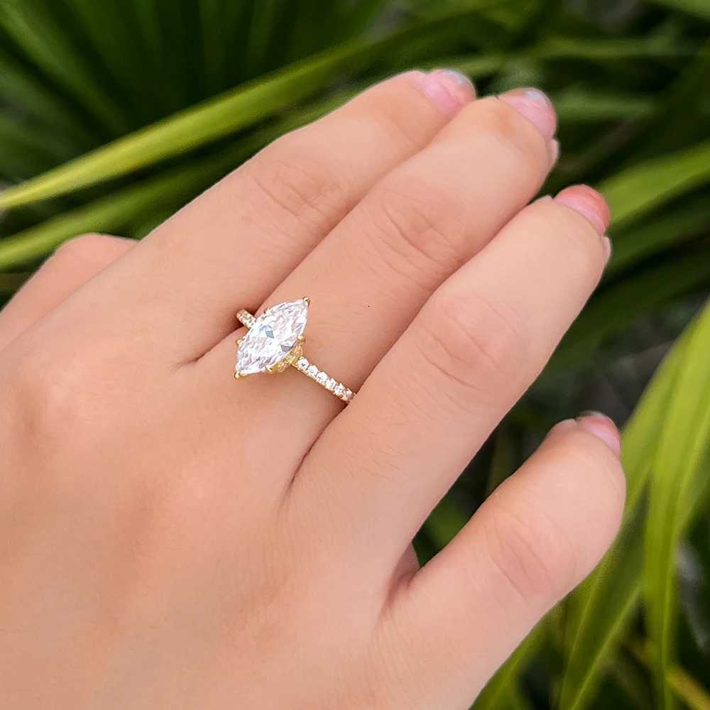925 Sterling Silver Marquise Cut Cubic Zircon Dazzling Wedding Engagement Rings for Women Fine Jewelry SE012 y250730