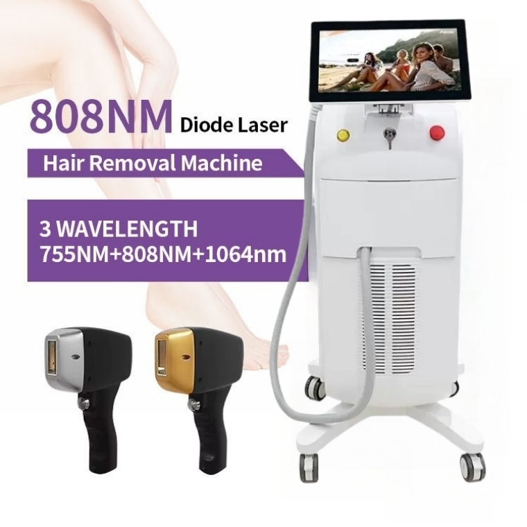 Diode Laser Beauty Machine For Clinic Use For Hair Reduction And Skin Rejuvenation With Ice Cooling For Sensitive and Suitable for all skin tones