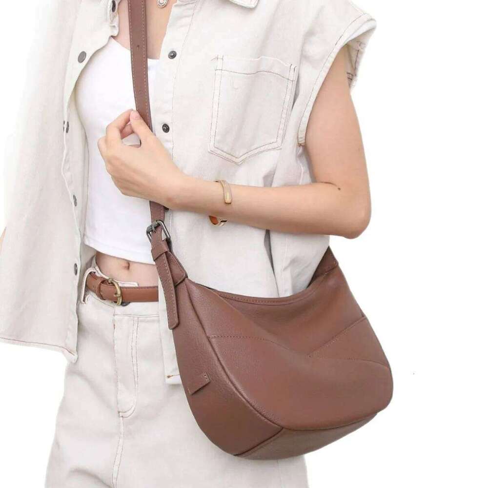 2025 Top-Grain Leather Crossbody Bag For Women Spacious Convertible Shoulder Purse, Commuter Organizer Fits Laptop