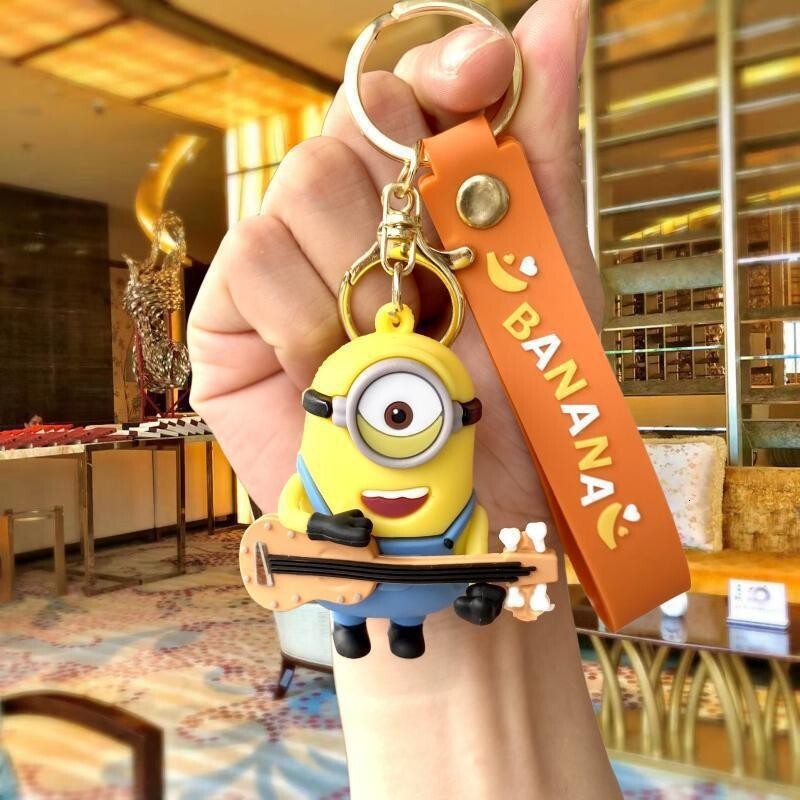 Cartoon Playful Bob Kevin Stuart Minion Pendant Keychain Bag Charm Claw Machine Gift