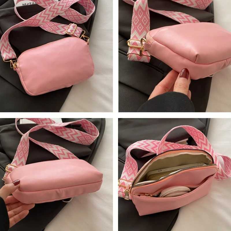 Casual Solid Color Women Square Shoulder Bags Simple Commuter Ladies Soft Pu Messenger Bag Double-layer Female Handbags Purse Y250730