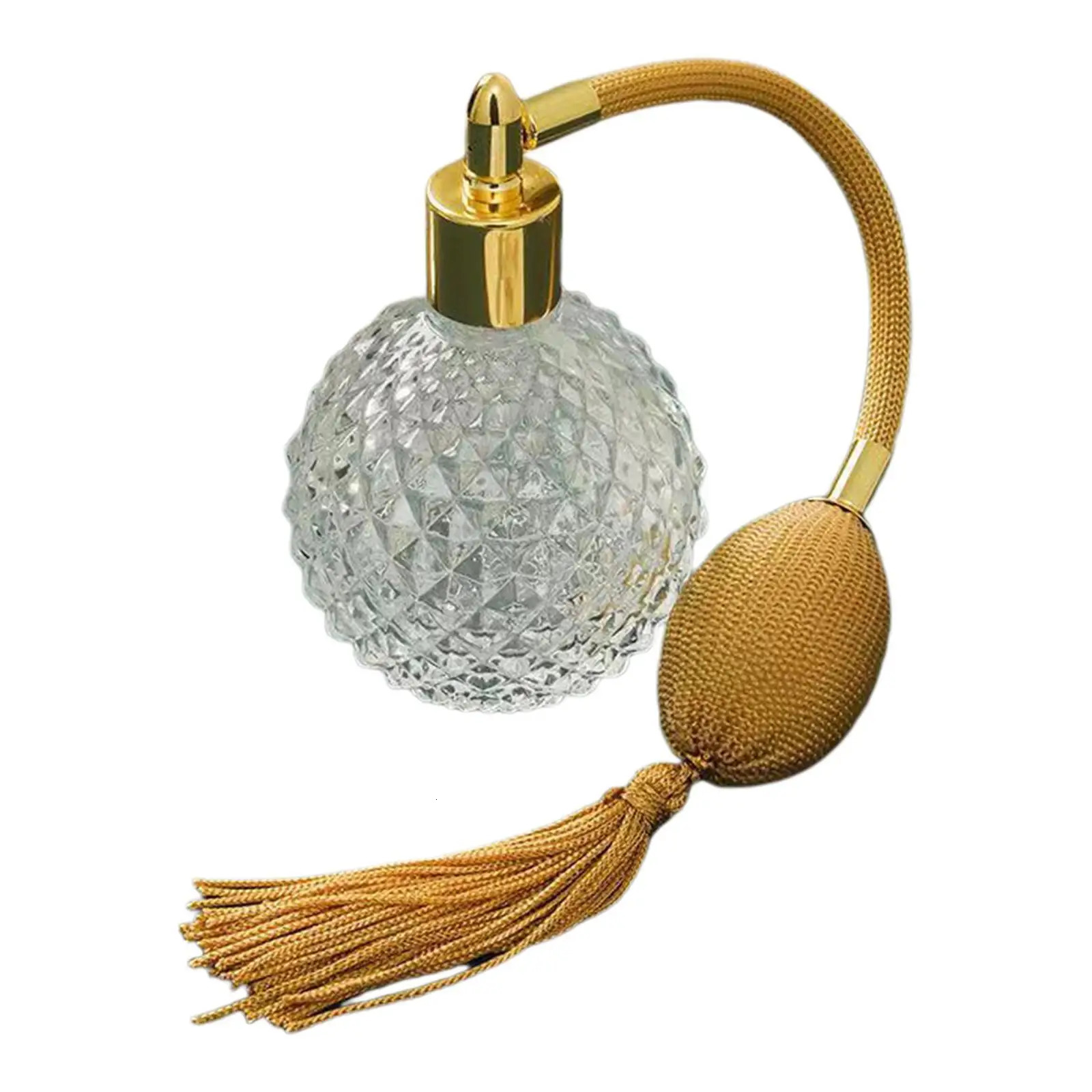 Perfume Bottle Empty 100ml Colorful Crystal Vintage Gold Long Spray Tassels Mist Parfume Atomizer Pump Refillable Glass Bottles 250726