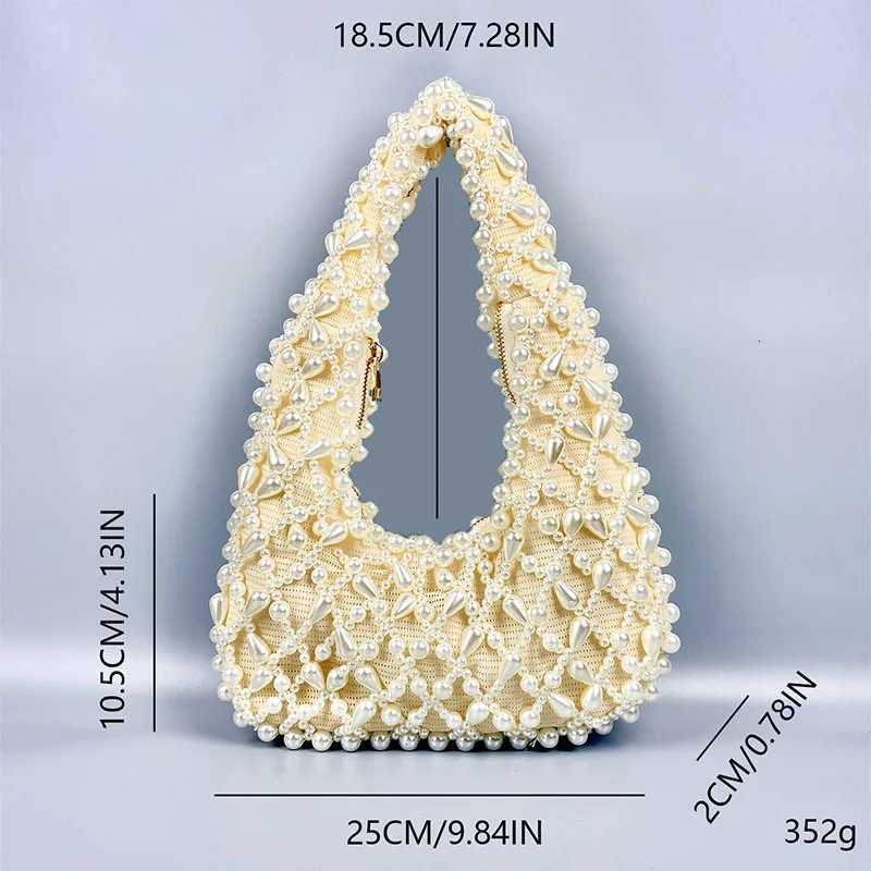 New Fashion Female Women Shoulder Messenger Bags Solid Rhinestone Pearl Chain Handbags Tote Female Evening Party Crossbody Bags Y250730