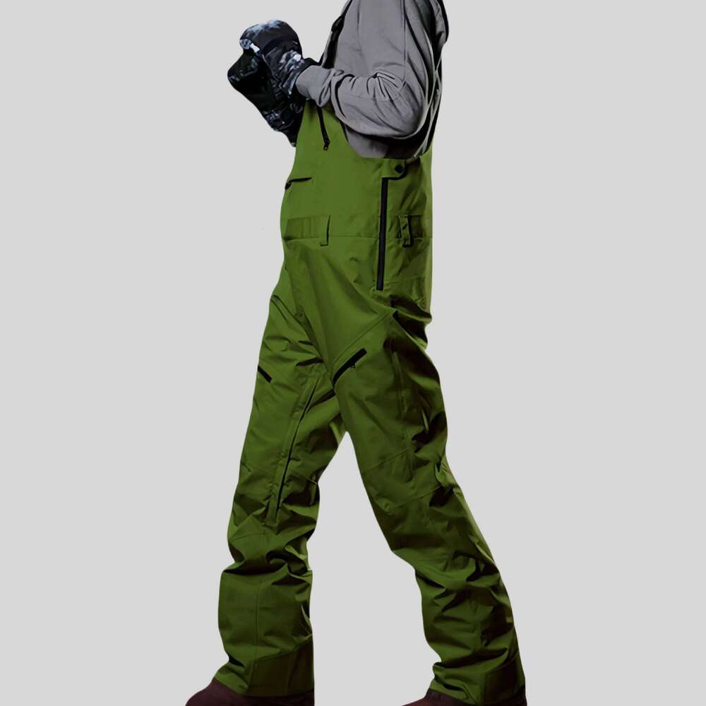 Winter New Skiing Men Loose Ski Overalls Outdoor Waterproof Windproof Snow Trousers Snowboard Sport Strap Pants Clothing