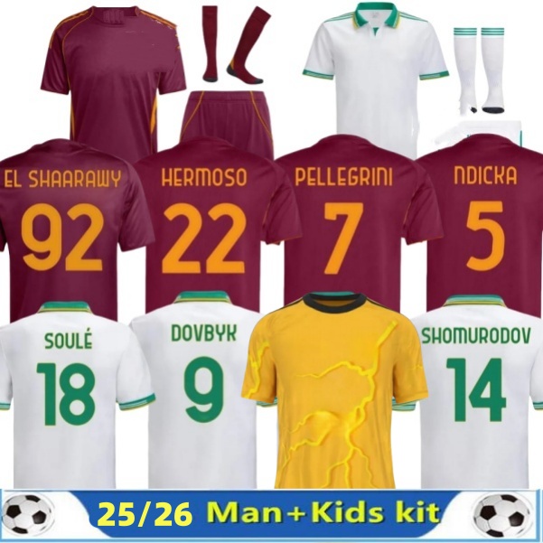 2025 2026 men kids soccer jersey football shirt 25/26 ROMA ABRAHAM PAREDES DYBALA 21# MANCINI E. LE FEE ZALEWSKI EL SHAARAWY ROME jerseys S-4XL