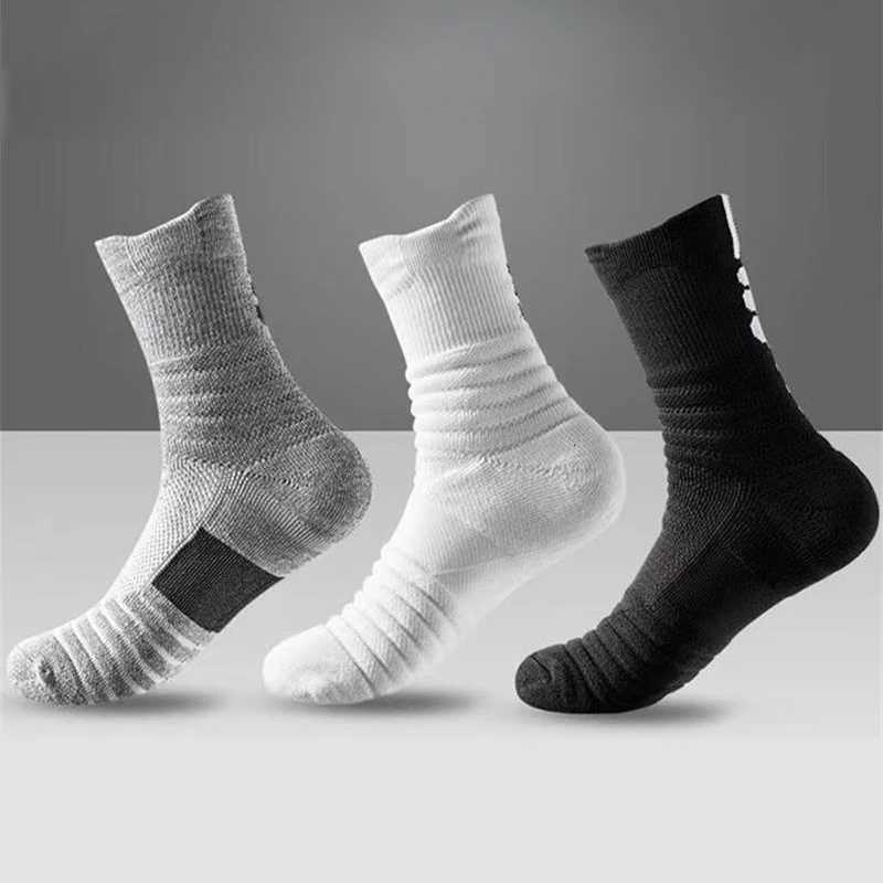 6/3/1 Pairs Mens Compression Socks Breathable Basketball Sports Cycling Socks Moisture Wicking High Elastic Tube Socks Z250731