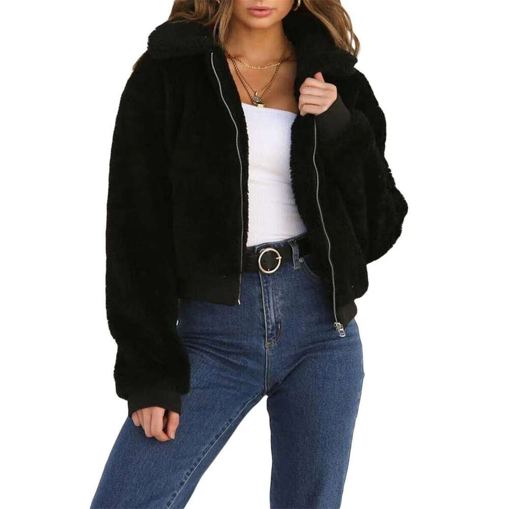 2020 New Winter Fashion Women Solid Color Fluffy Long Sleeve Jackets Female Ladies Warm Outerwear Cardigan Coat Outwear 4 Colors
