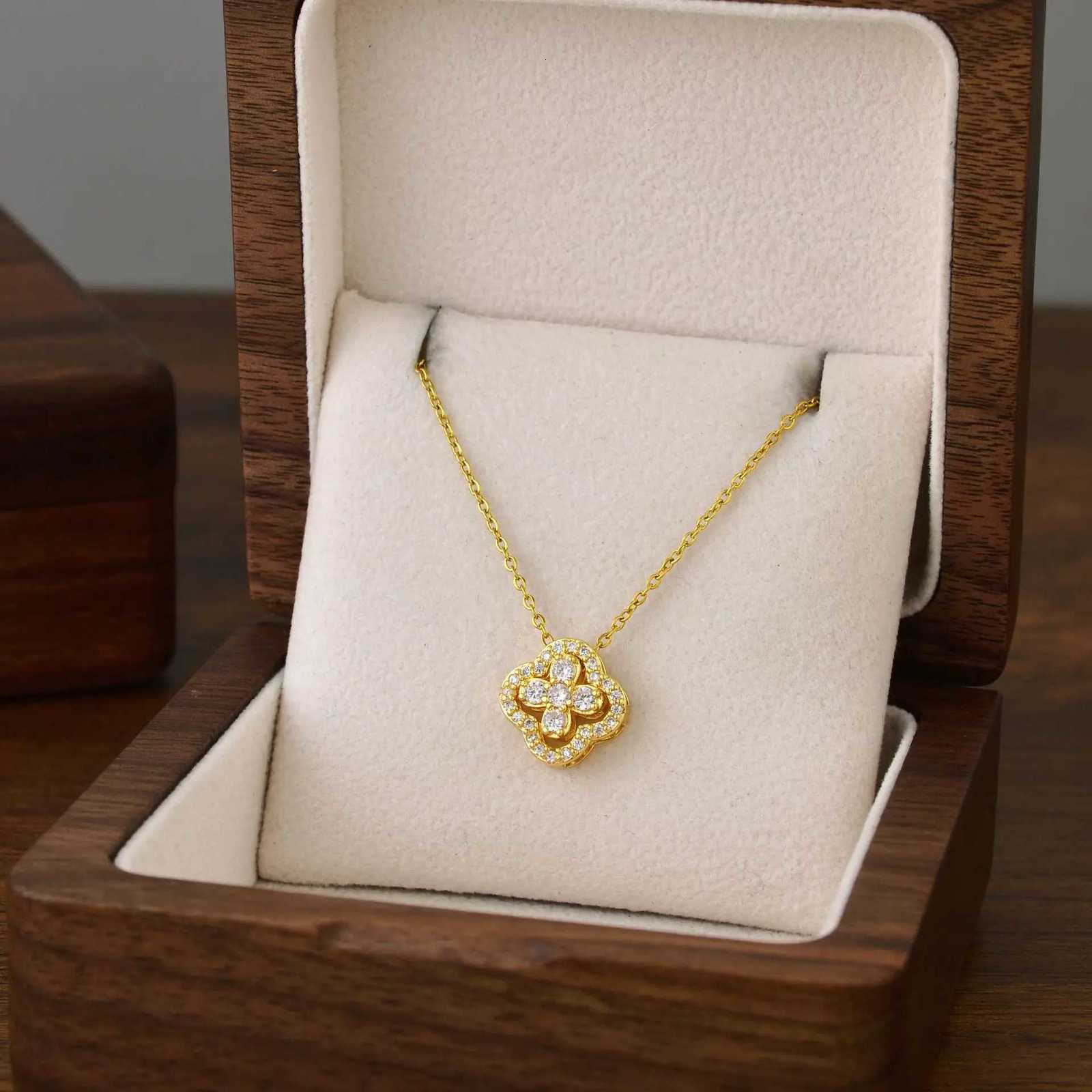 ZAKOL Lucky Four-leaf Clover CZ Necklace For Womens Dynamic Fashion Birthday Gift Clavicle Chain Versatile Fashion Accessories G250916
