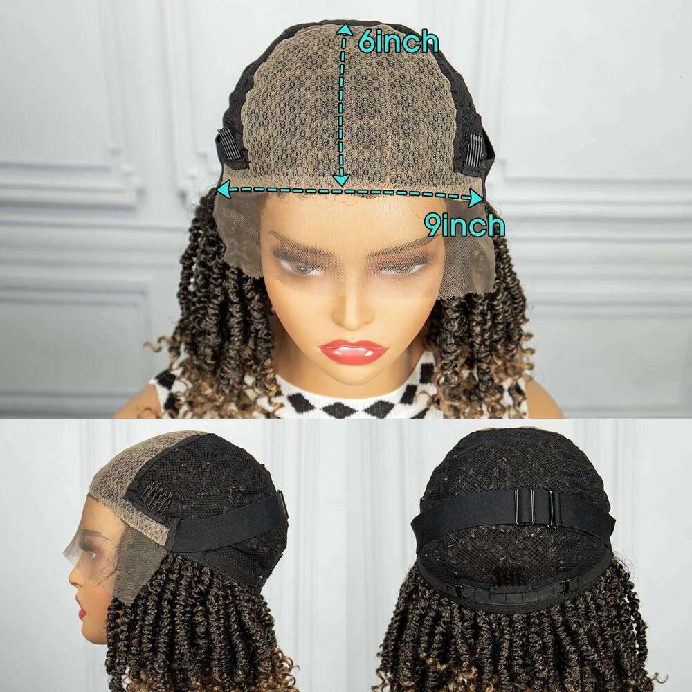1B-27 Short Synthetic For Black Women Knotless Passion Braided Lace Twist Human Hair Spring Wig With Baby Hair
