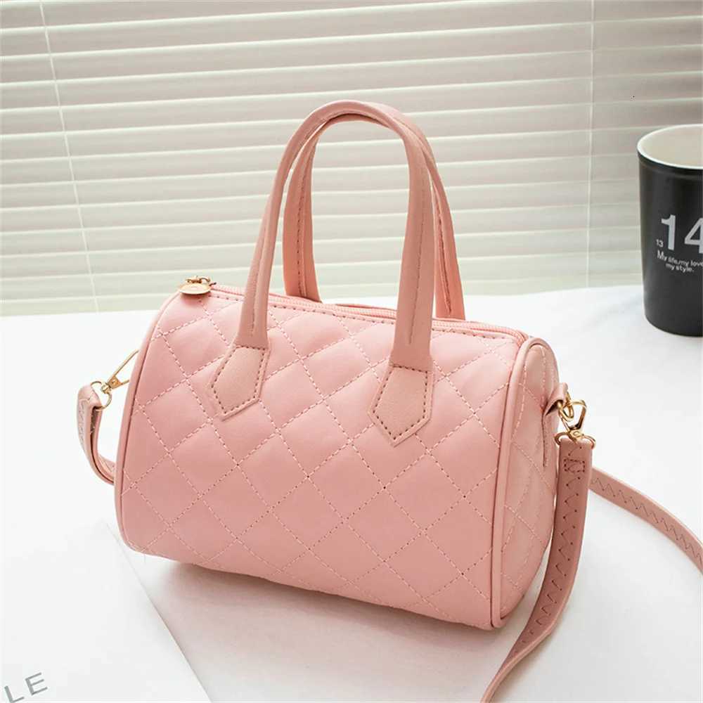 Fashion Casual Womens Bag Printing Cross Shoulder Pillow Bag Lingge Embroidered Handbag PU Leather Female Shopper Bag Y250730