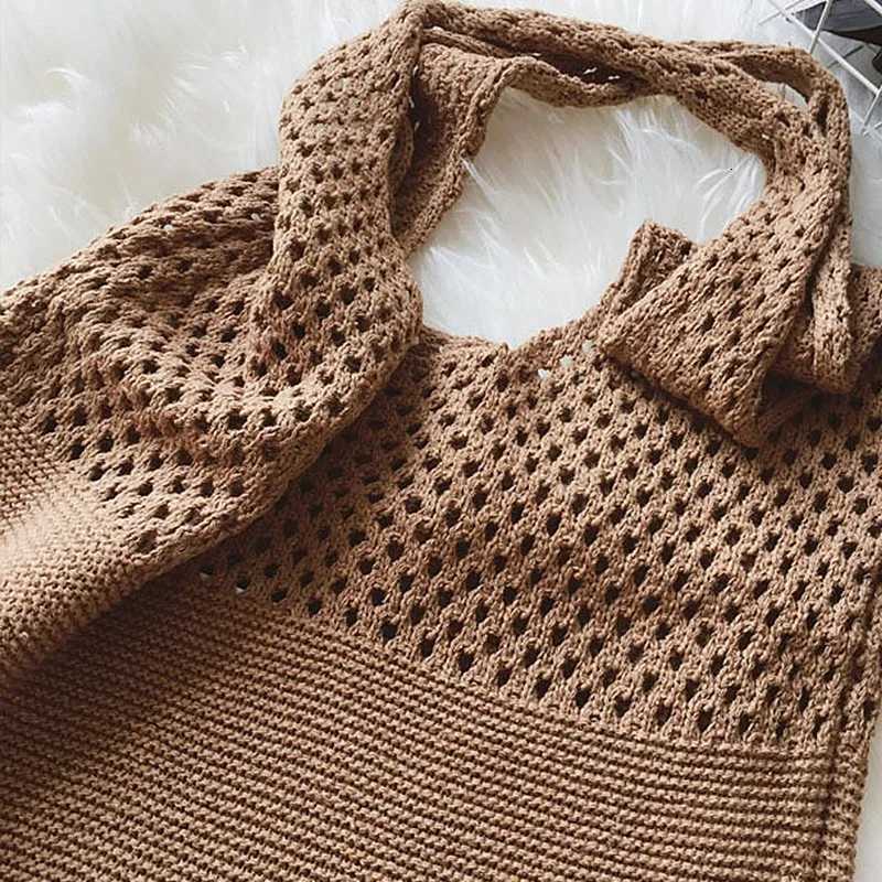 Vintage Hollow Woven Women Shoulder Bag Knitting Handbags Large Capacity Tote Bags For Ladies Summer Beach Travel Shopper Purse G250729