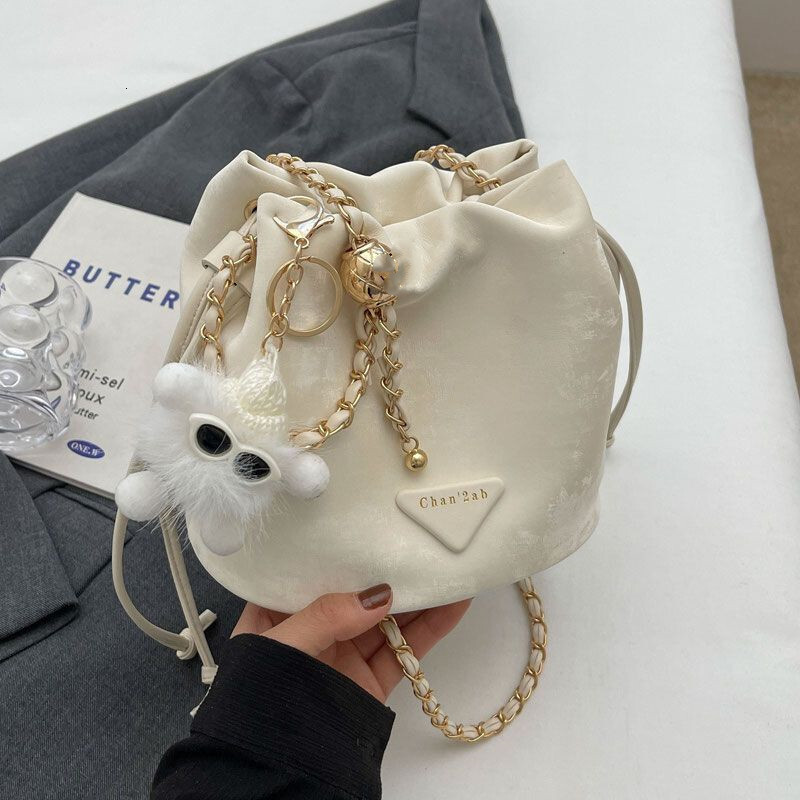 Designer Bag Trendy Niche Drawstring Chain Bag Bucket Bag Luxury Bag Crossbody Bag 2024 New Fashion Versatile Casual Small Bag Tote Bag