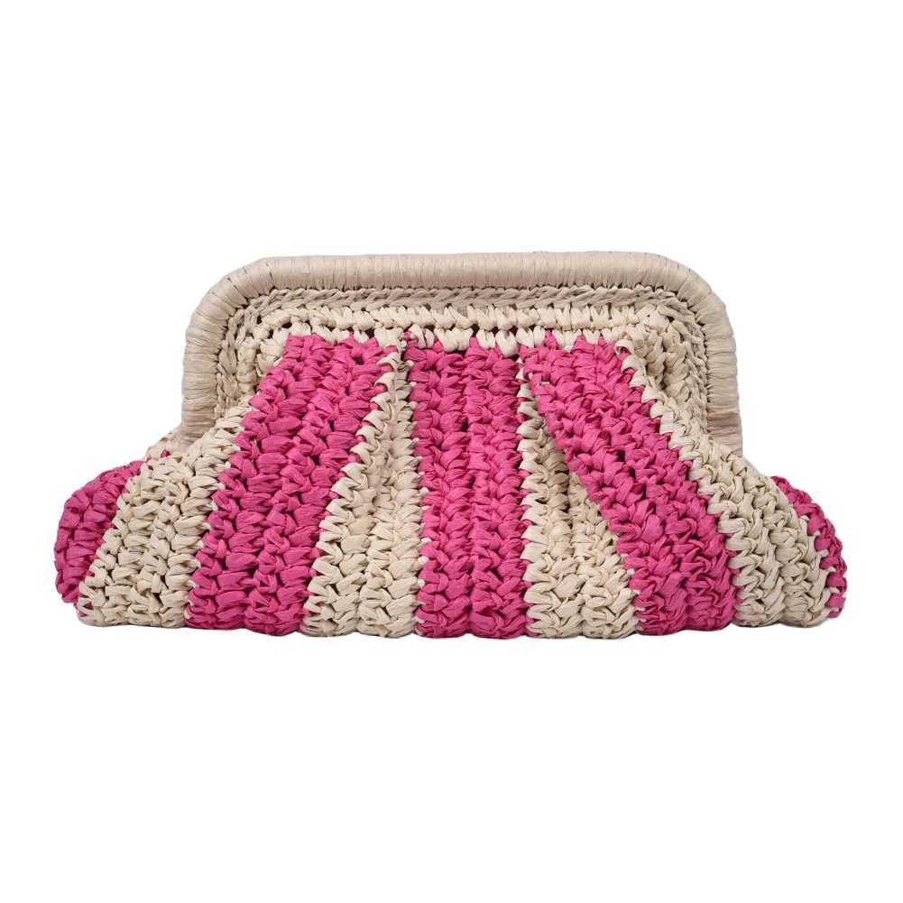 Straw Clutch Handbag Straw Evening Bag Handmade Clutch Purse Cloud Dumpling Bag Striped Woven Handbag for Party Vacation Y250730