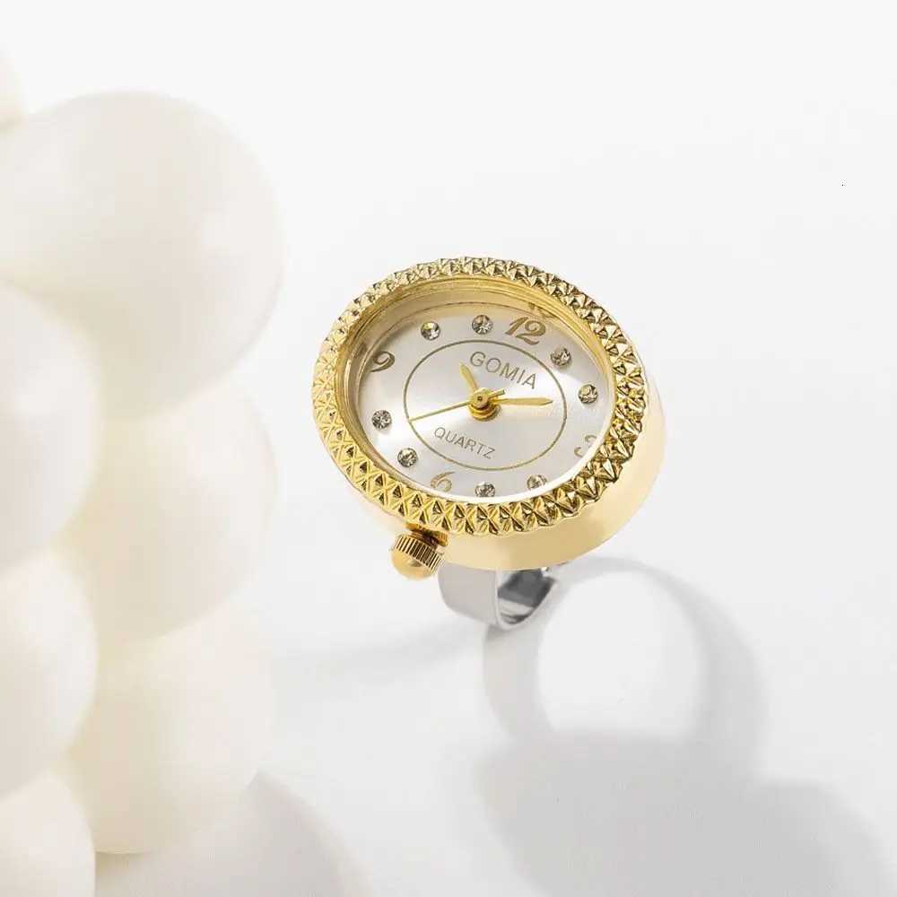 Alloy Digital Couple Watch Ring Fashion Retro Quartz Elastic Rings Jewelry Gift Round Quartz Finger Rings for Women y250730