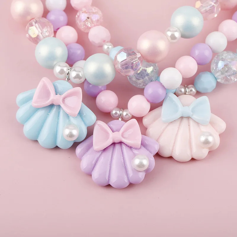 Makersland Kids Necklaces for Girls Ice Cream Pendant Beaded Resin Necklace Candy Color Cartoon Cute Jewelry Christmas Presents 250729