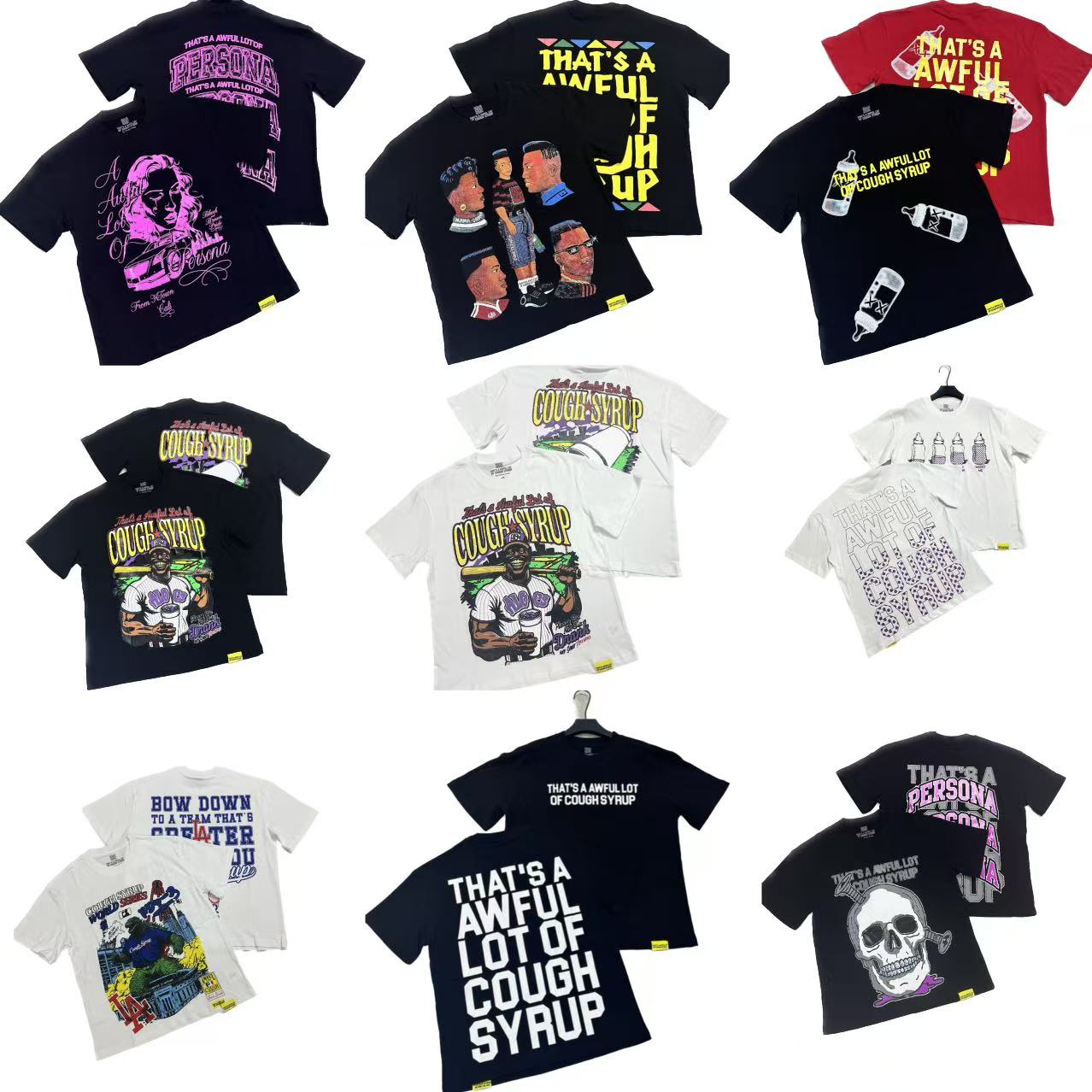 thats a awful lot of caugh syrup shirts designer mens T Shirts Print Hip Hop Short Sleeve graphic Streetwear DY7251