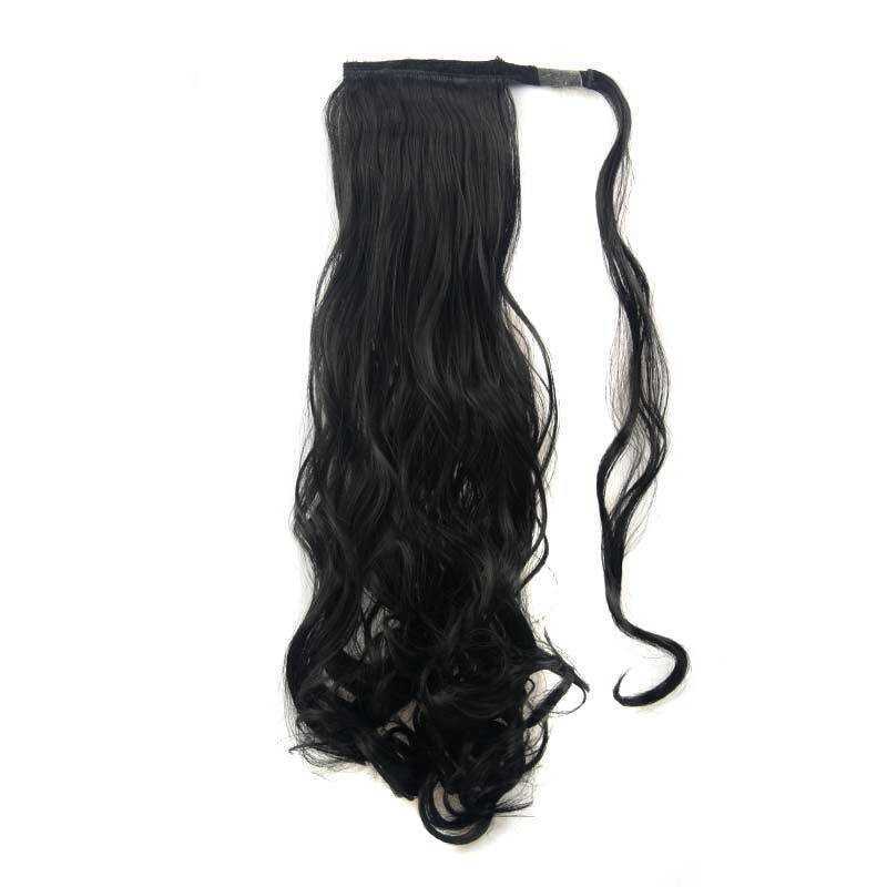 European and American long hair with Velcro ponytail lady synthetic hair extension clips S25731