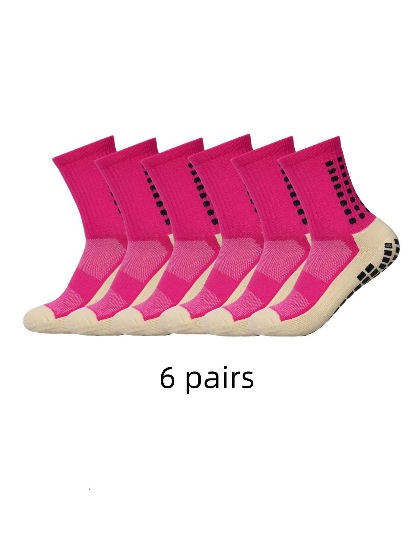 6 pairs of anti-skid classic sports socks with adhesive points football socks. Z250731