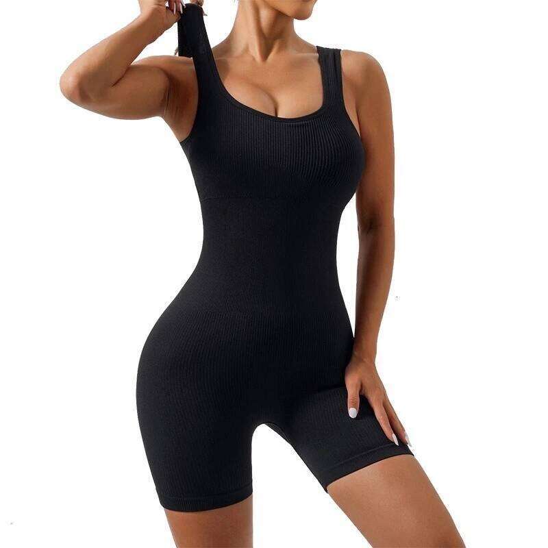 Summer Hot Seamless Bodysuits for Women Tummy Control Rompers One Piece Sexy Sleeveless Backless Yoga Sets Hip Lifting Jumpsuits