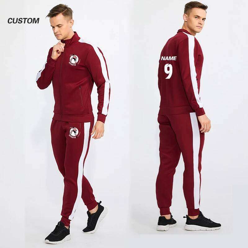 Custom Men 2 Piece Football Jersey Sets Customzation Autumn Winter Long Sleeve Soccer Uniform Training Tracksuit for Boys