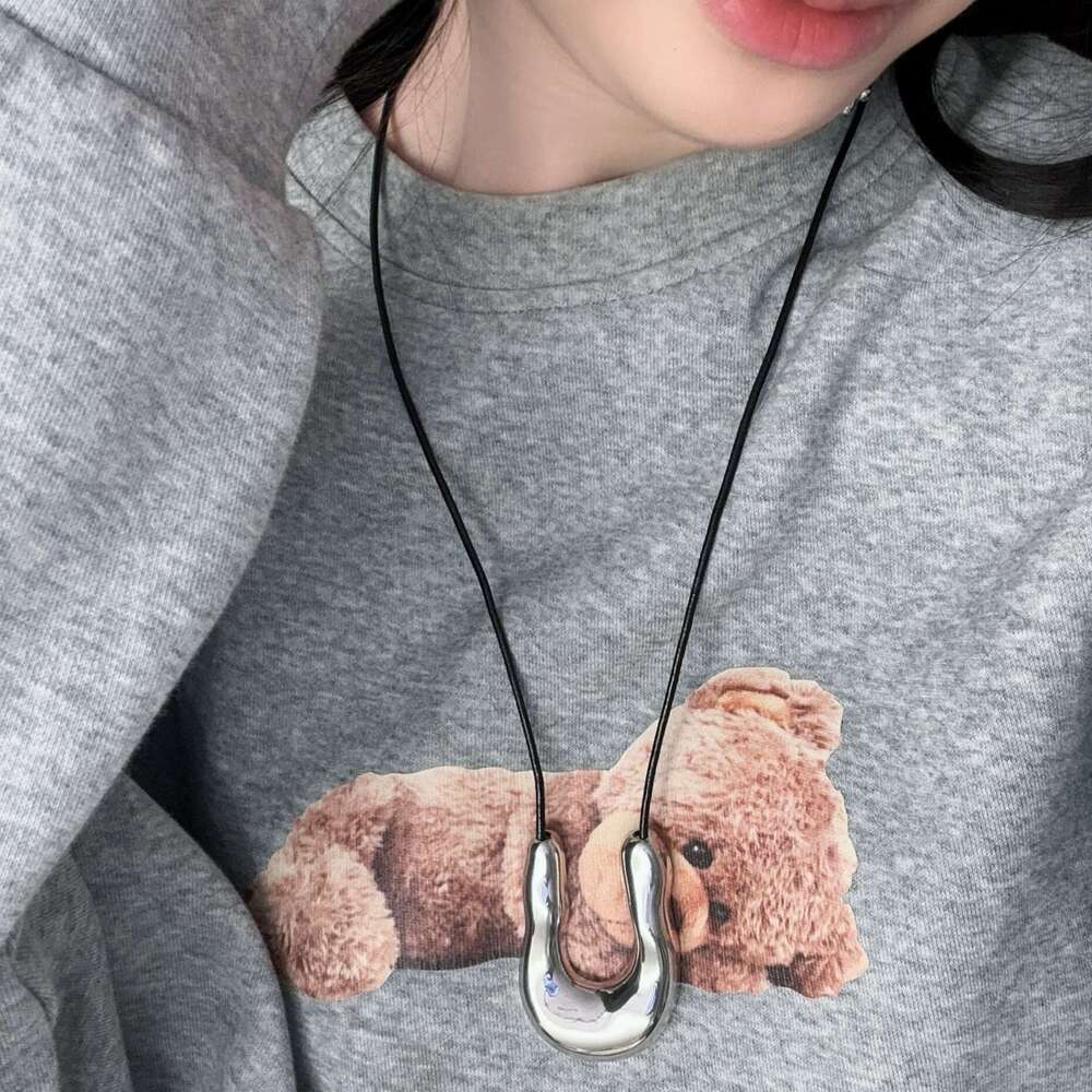 U-Shaped Metal Horseshoe Necklace for Women, Autumn and Winter Light Niche Long Pendant Accessory with a Sense of Sophistication, Sweater Chain 790