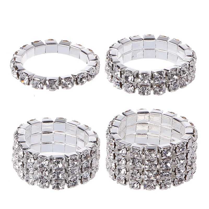 Elastic Ring Fashionable Stretch Crystal Inlaid Finger Rings Unique Engagement Wedding Promise Ring Fashion Jewelry Gift y250730