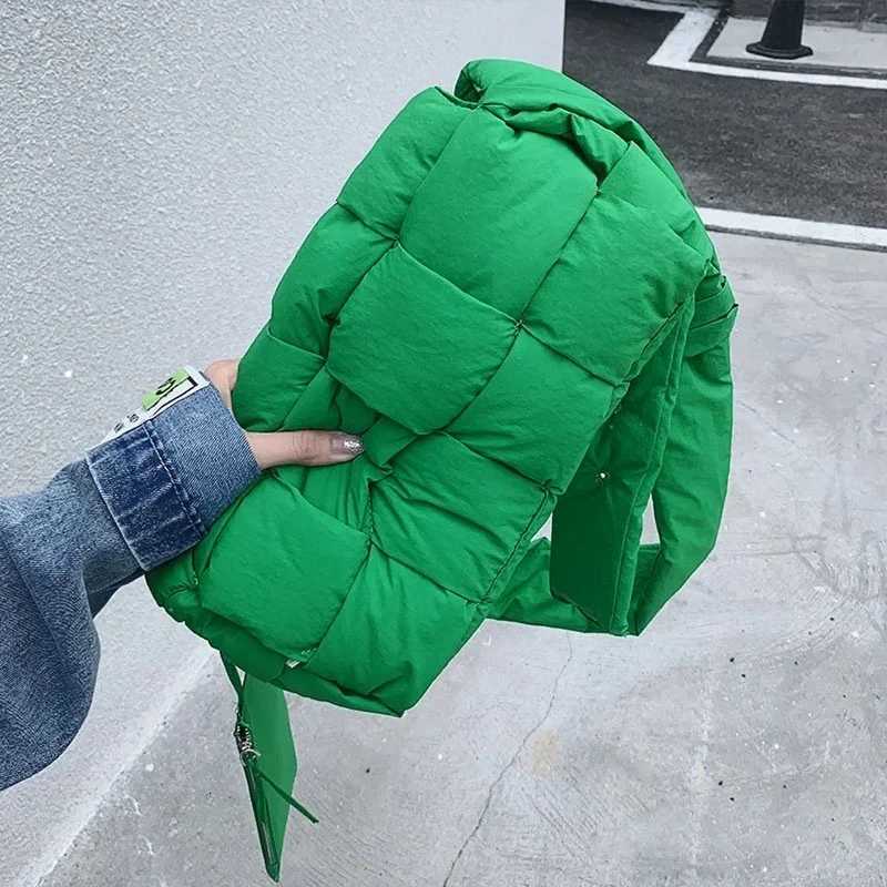 HOT Weave Down Padded Handbag Women Shoulder Bags Designer Quilted Woven Handbag Crossbody Bag Large Tote Female Bags Y250730