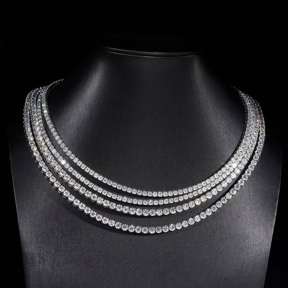 316L Stainless Steel 3mm/4mm/5mm/6mm Tennis Chain Link Necklaces Hip Hop Jewelry Zircon Iced Out Tennis Chain Necklaces for Men