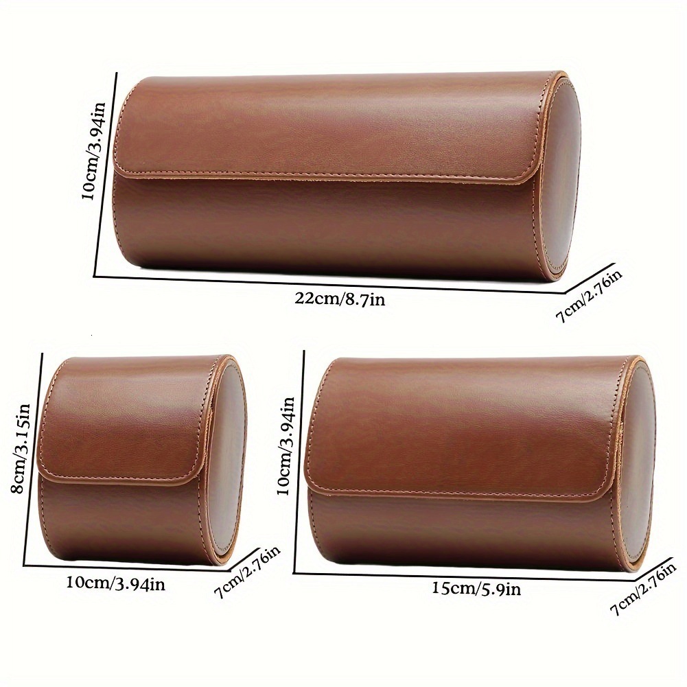 Watch storage box portable watch box PU three-position watch box dust-proof mechanical watch box travel watch bag 240912