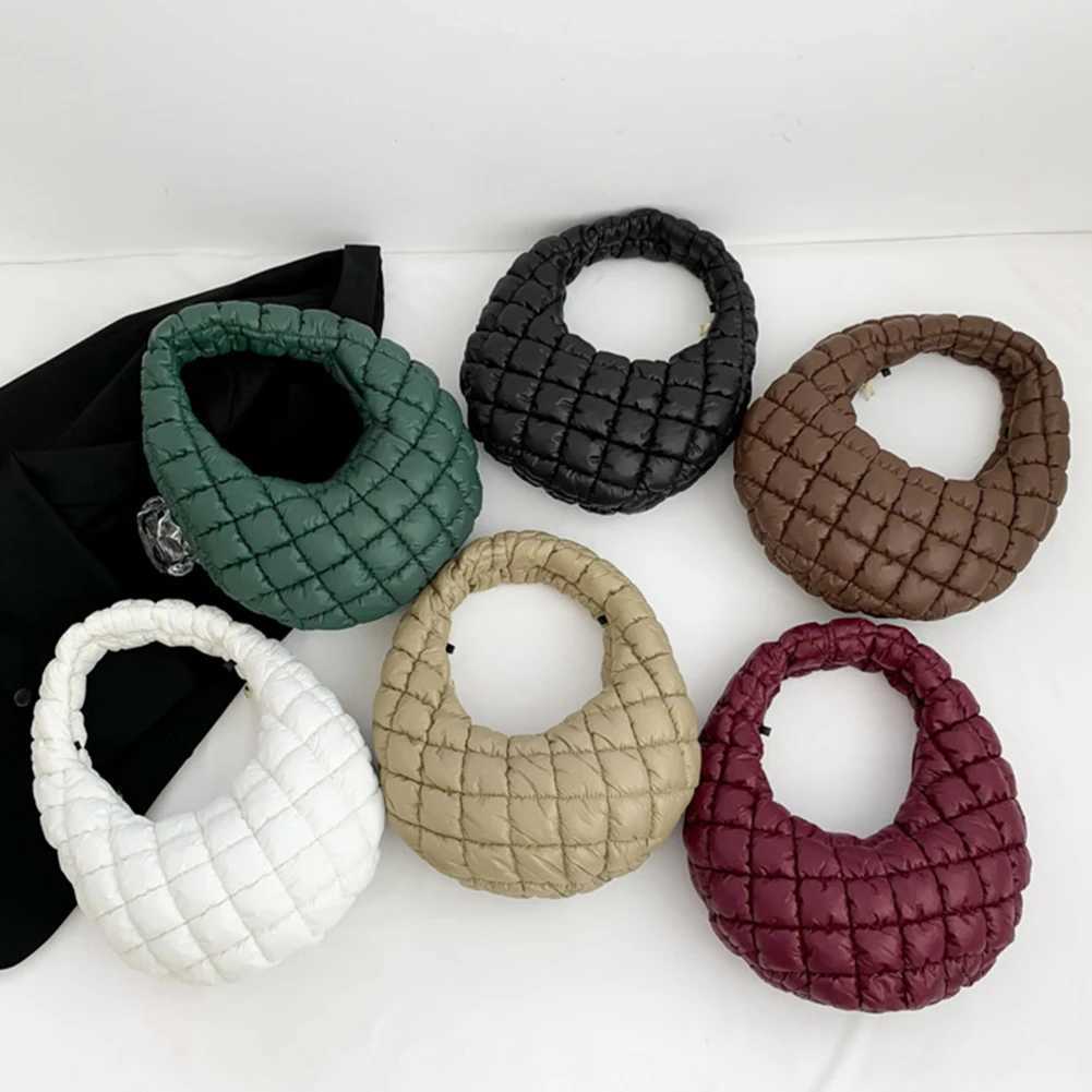 Women Padded Hobo Bag Versatile Soft Satchel Bag Lightweight Cloud Pleatd Bag Quilted Tote Handbag Fall Winter Purse Y250730