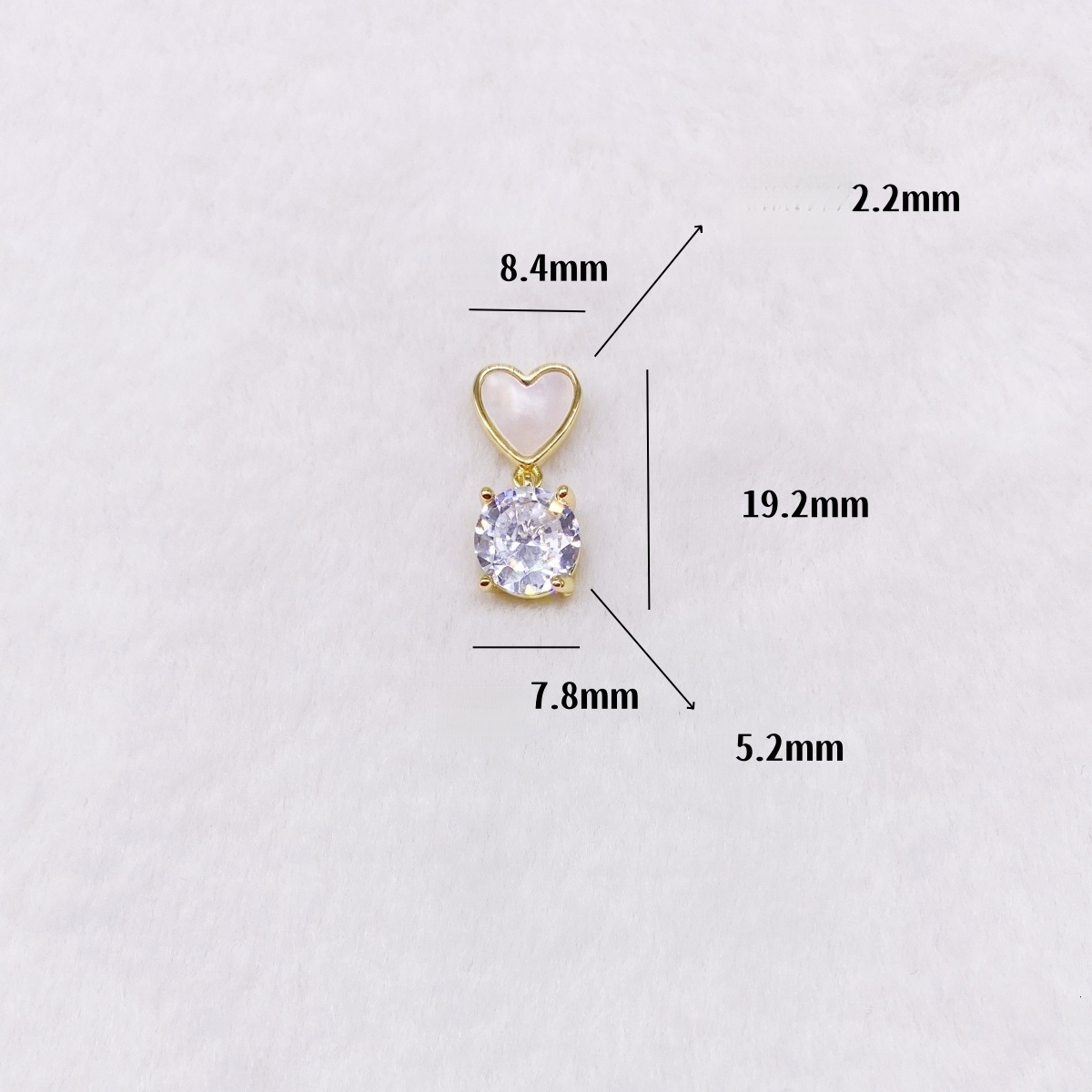 Free Shipping Designer Luxury Jewelry Large Zircon Heart Pendant Peach Heart Pendant Copper Plated 18K Real Gold Handmade Necklace Jewelry Accessories