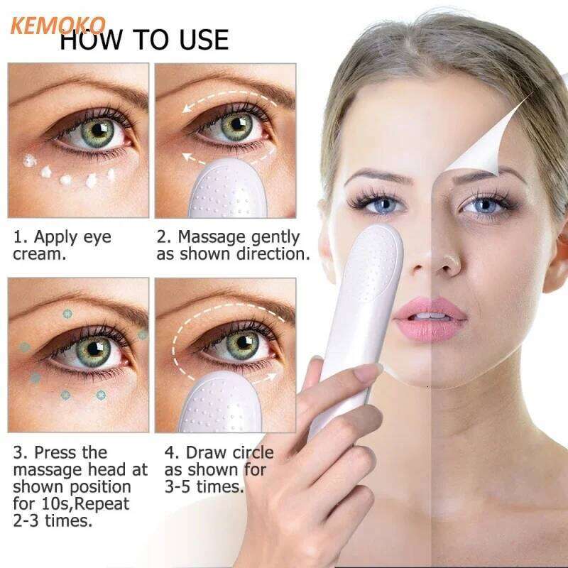 EMS Microcurrent Face Lifting Device Red Light Facial Wand Neck Massager Relax Eye Dark Circles Puffiness Skin care Beauty