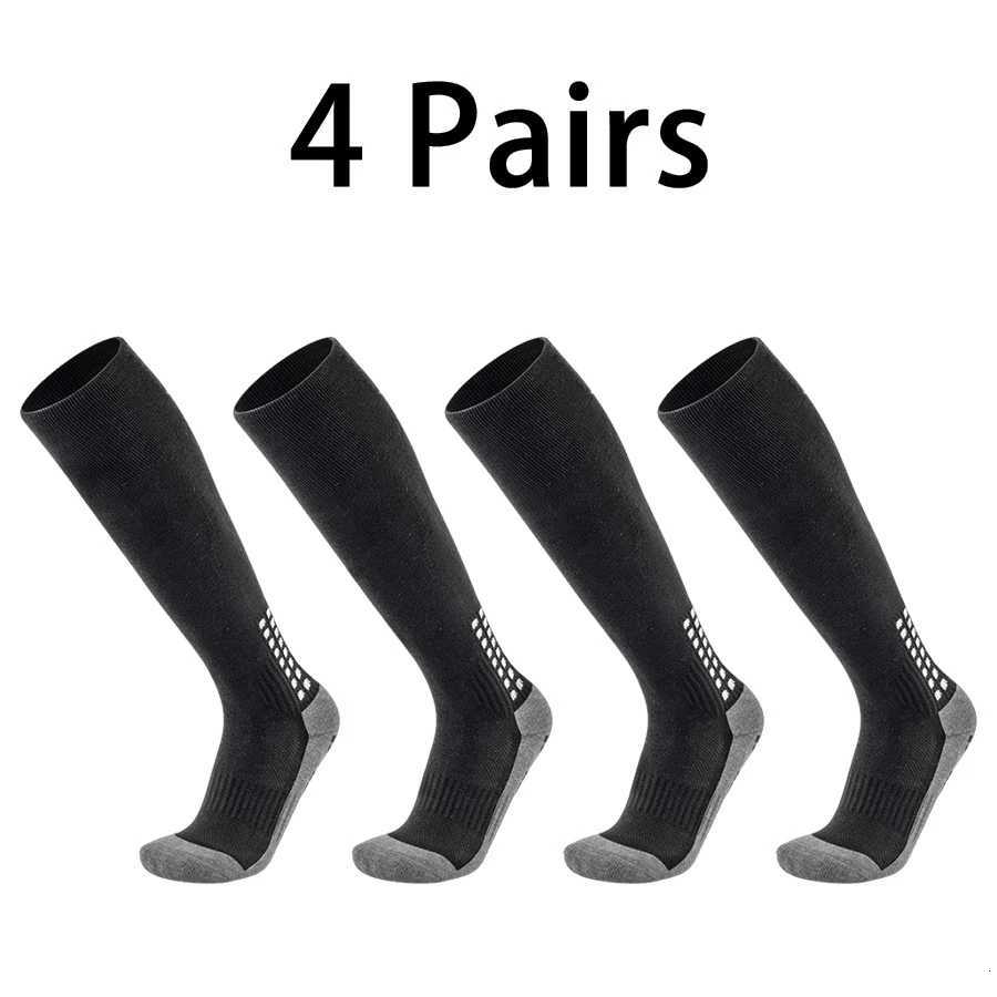 4 Pairs Long Football Socks Knee Men Women Soccer Socks Long Sports Silicone Anti-Slip Grip Non-Slip Soccer Socks Z250731
