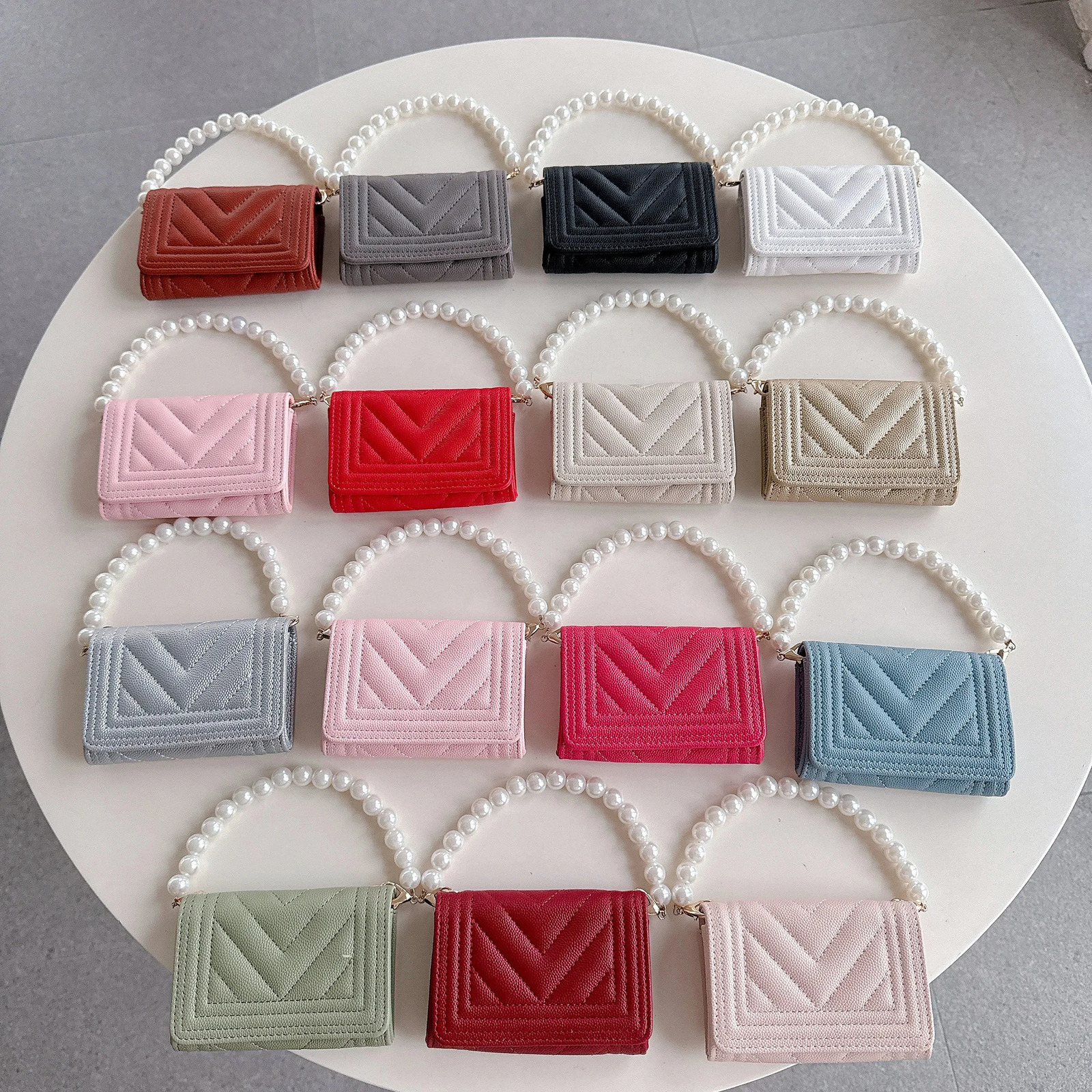 Pebbled V Quilt Card Case Small Wallet ClipPU Mini Handbag Square Luxury Bag WomeMini Credit Purse Holders 250731