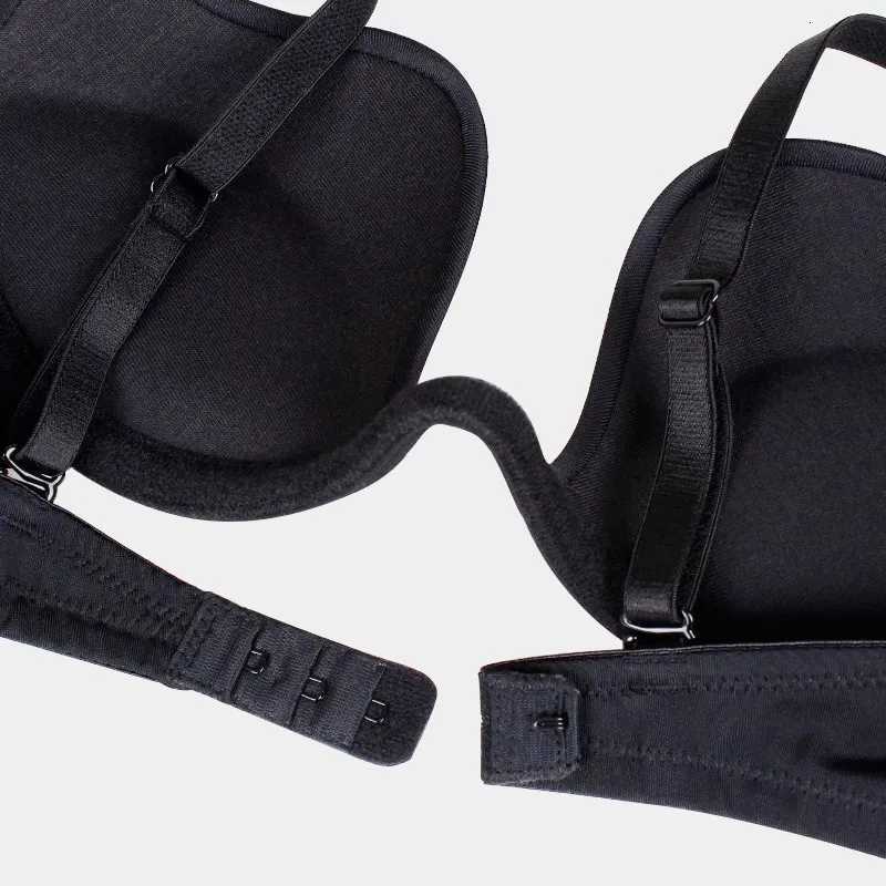New Hot Sexy Bra Push Up U Plunge Bra Underwear Women D Cup Seamless Half Cup Bra And Brief Dress Lingerie Halter Solid Black Z250730