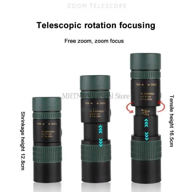 10-300x40 Zoom Telescope HD Portable Strong Binoculars Long Range Professional Monocular BAK4-Prisms For Hunting Camping R250730