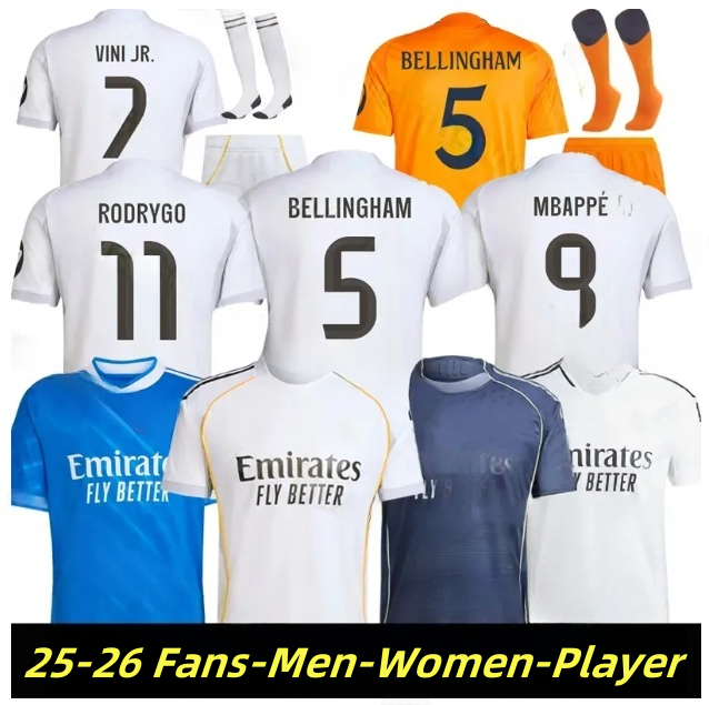 25 26 Home and away jersey MBAPPE VINI JR TRENT VAERDE RODRYGO MODRIC CAMAVINGA Fans and Player BELLINGHAM football jersey