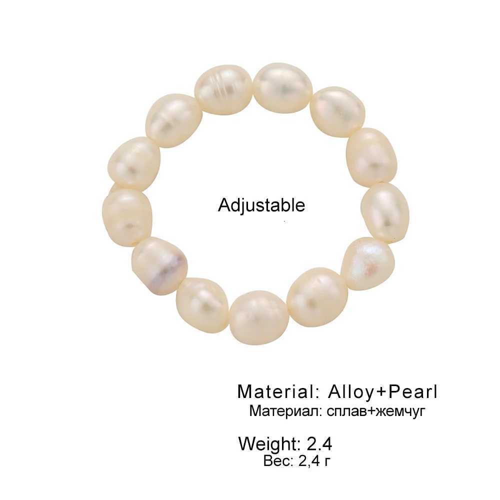 Cute Minimalist Pearl Beaded Rings for Women Korean Irregular Pearl Finger Rings Trend Women Jewelry Gifts y250730