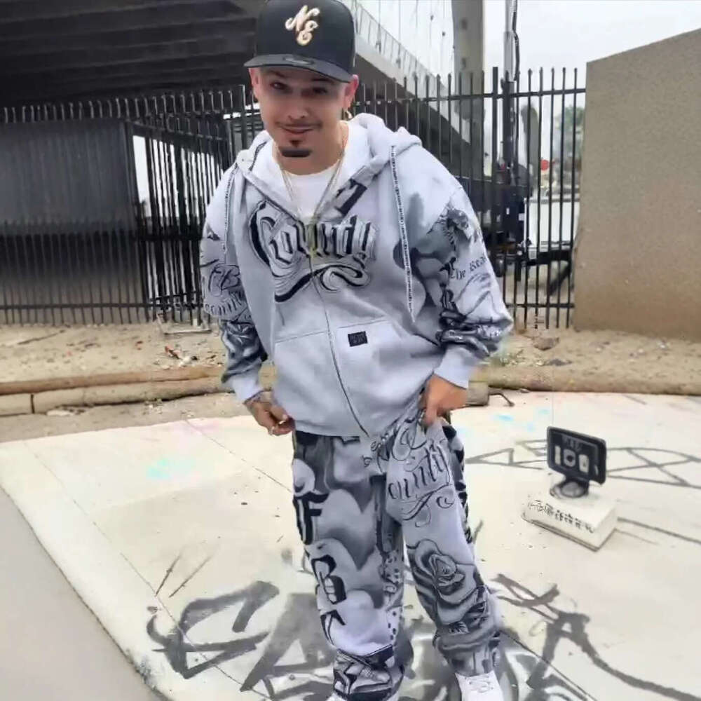 American Style Loose Sweatshirt Hoodie Sweatpants Y2K Men's Trendy Brand Hip Hop Street Casual Set