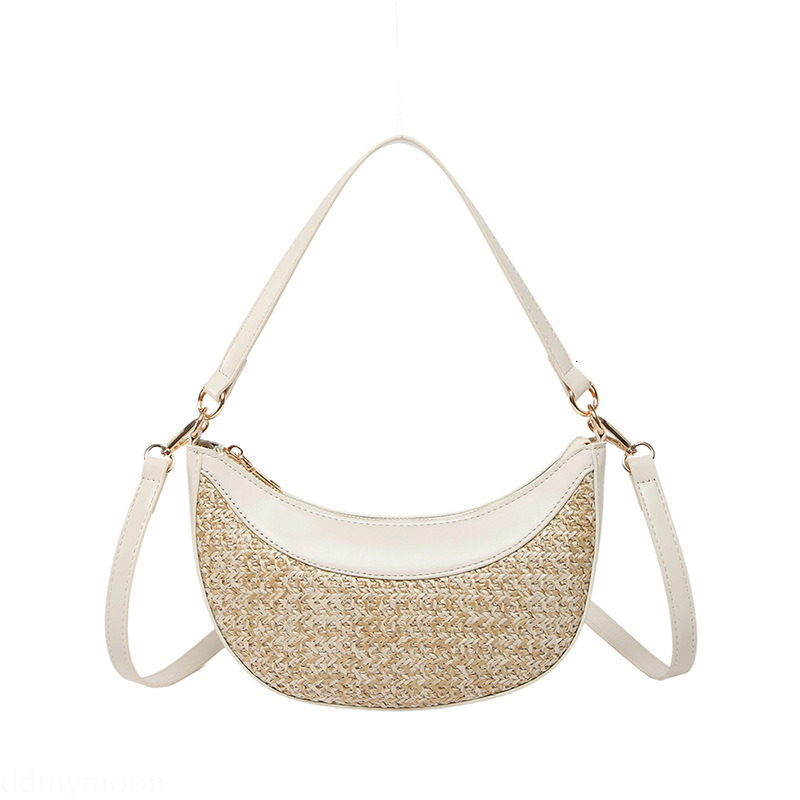 2025 New High-End Fashion Straw Woven Niche Design Single Shoulder Crossbody Dumpling Versatile Handbag Beach Bag for Women ddmymoon