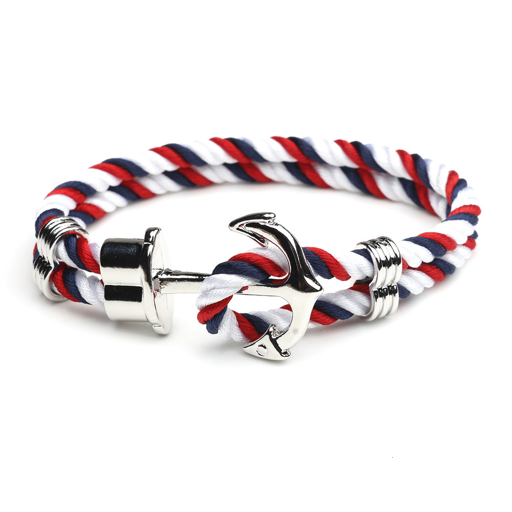 Navy Anchor Bracelet European And American Street Fashion Retro Handmade Designer Bracelet Unisex Couple Bracelet Trendy Men's Madam Personalized