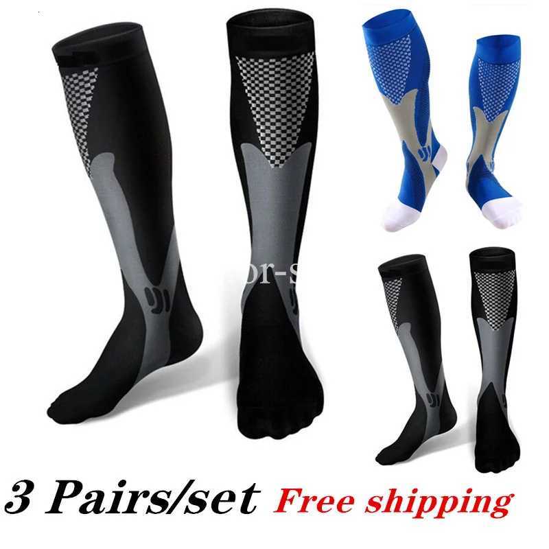2/3/4 Pairs Compression Socks Knee High Sports Socks Medical Nursing Stockings Varicose Veins Socks Outdoor Cycling Socks Z250731