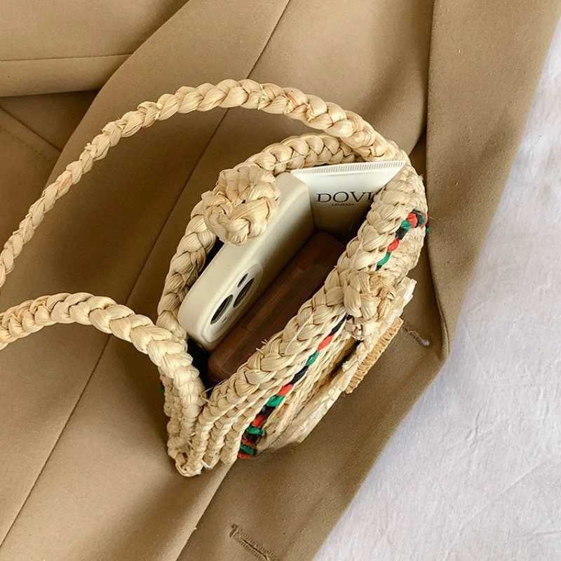 Fashion Colorful Straw Design Womens Shoulder Bags Casual Lightweight Ladies Crossbody Shell Bag Portable Female Phone Handbags Y250730