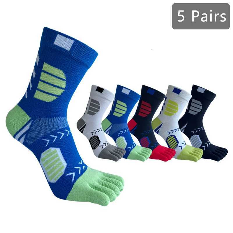 1/5 Pairs Basketball Toe Socks Compression Thick Bright Color Cotton Mesh Breathable Fitness Hiking Sport Outdoor 5 Finger Socks Z250731