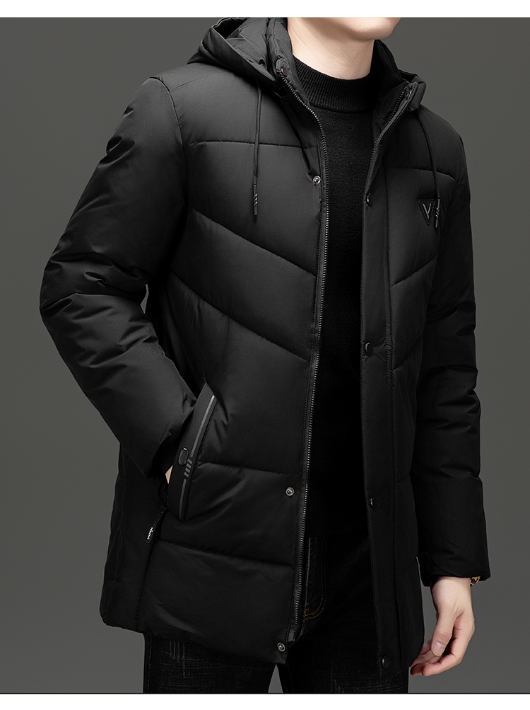 Medium Long Plush Thick Warm Plus Size Winter Jacket Men Puffer Jacket Hooded Parkas Mens Cotton Fleece Padded Coats Outwear