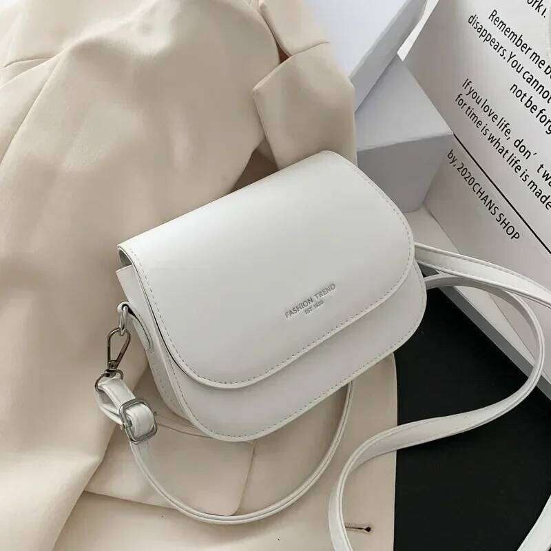 Trendy Saddle Shoulder Women PU Leather Crossbody Simple Solid Color Flap Messenger Bag Fashion Handbags Pouch bag