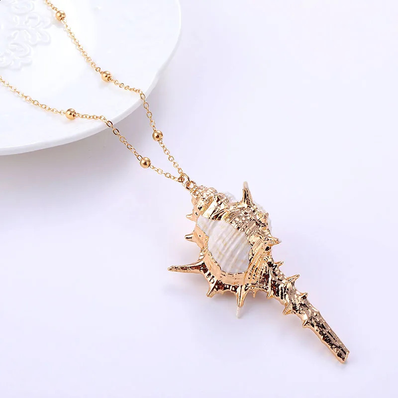 Bohemia Conch Shells Necklace Sea Beach Pendant For Women Female Cowrie Summer Party Gift Jewelry 250716