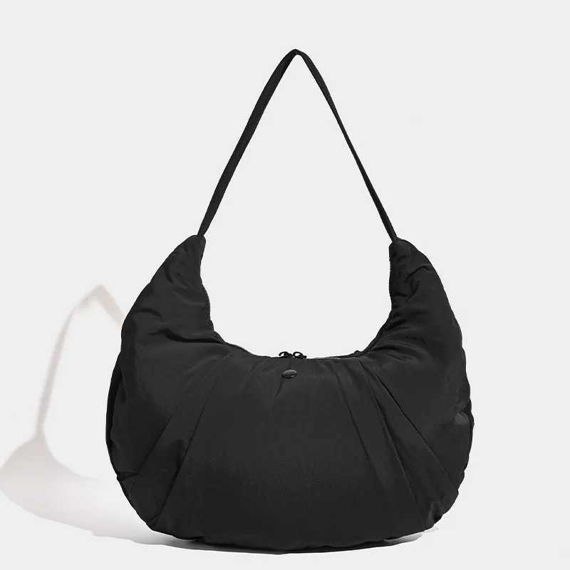Fashion Half Moon Women Shoulder Bag Cotton Padded Handbag Soft Light Cloud Bags for Woman Designer Croissant Bag Tote Clutch Y250730