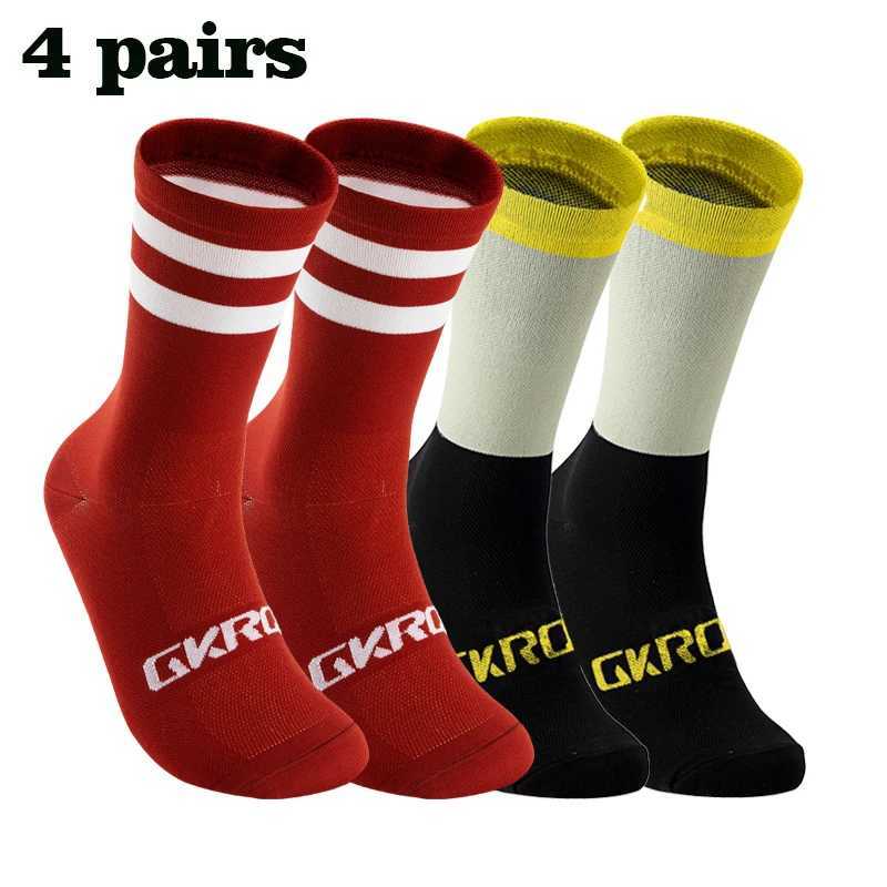4 Pairs High Quality Professional Team Men Women Cycling Socks Bike Socks Breathable Bicycle Socks Outdoor Sportswear Racing Socks Z250731