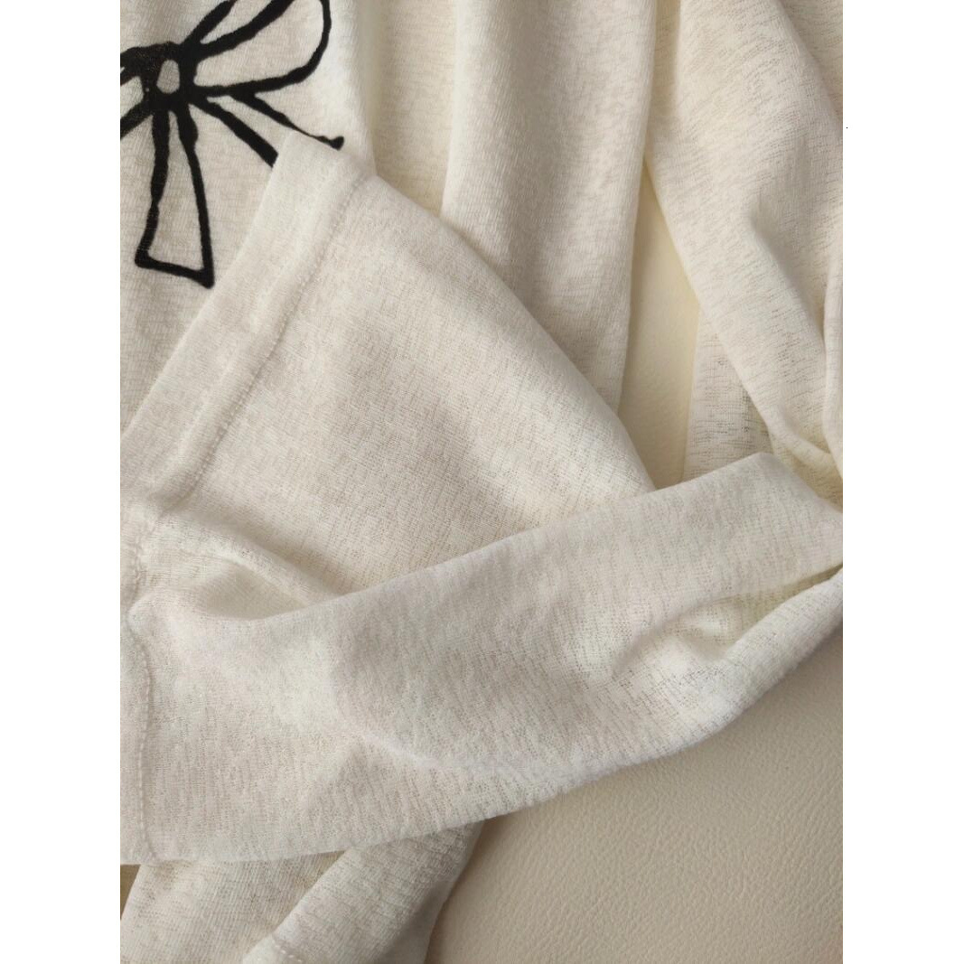 2025 summer new off shoulder semi transparent fashion niche design sense loose designer T-shirt designer short sleeved women's T-shirt